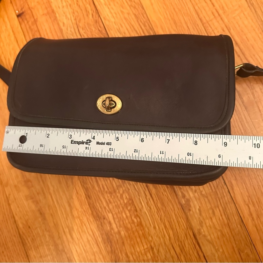 Vintage Coach Compartment Crossbody Bag Black Leather - Picture 14 of 16